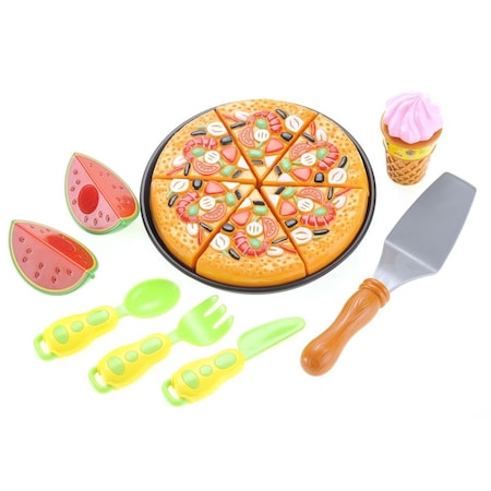 Azimport Azimport PSB16 Kitchen Fun Pizza Party for Kids Toy with Watermelon; Ice Cream & Utensils PSB16